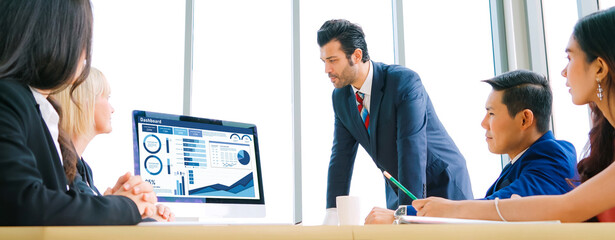 Poster - Business data dashboard provide business intelligence analytic for marketing strategy planning snugly with big data set to analyze customer demands and foreseeing business future