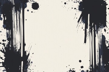 Wall Mural - Abstract Ink Splatter Background with Vertical Brushstrokes