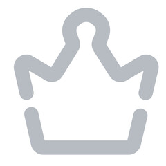 Poster - A simple gray outline of a crown with rounded edges and a minimalist design on a white background