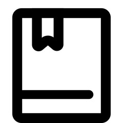 Poster - Illustration of a simple black outline of a package with a handle and a line at the bottom edge