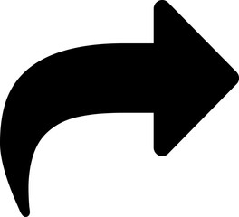 Poster - Black curved arrow pointing rightward with a sharp head and a smooth rounded tail design element image
