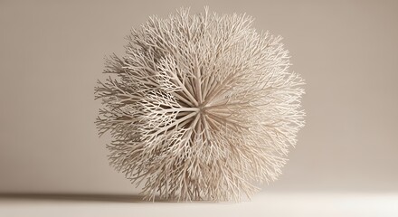 Leinwandbilder - Abstract Sphere Sculpture with Branching Pattern on Neutral Background