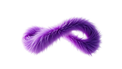 Fototapete - Abstract shape made of violet fur isolated on white background 3d rendering