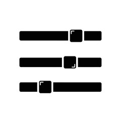 Fototapete - Three black horizontal sliders with square handles aligned on a white background in a simple layout
