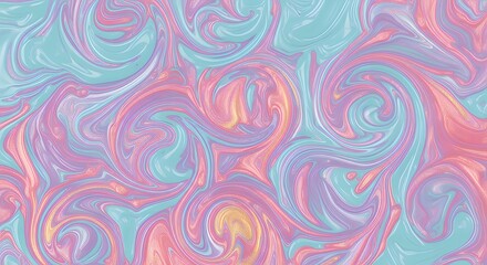 Leinwandbilder - Swirling Liquid Art Pattern with Pastel Colors Texture