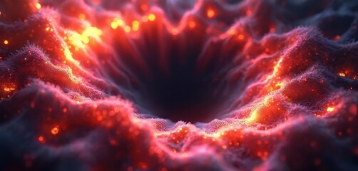 Aufkleber - Abstract 3D render multicolor fractal light background. Vibrant, high-colored fractal illustration with waves, bright flares. Fantasy digital art with sparkle, shiny elements suitable for creative