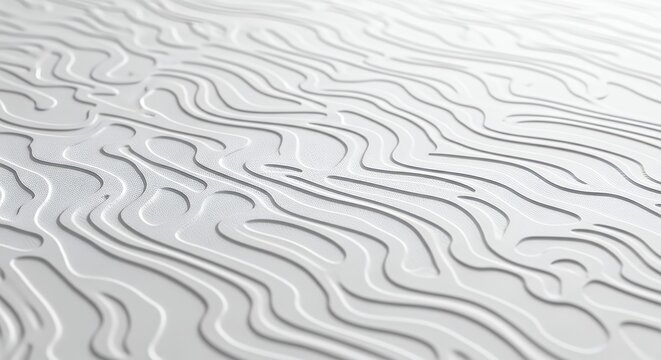 Abstract Topographic Map Texture in White Surface