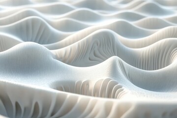 Fototapete - Abstract white wavy striped surface creating a seamless texture in a minimalist design, Abstract white wavy striped surface Seamless