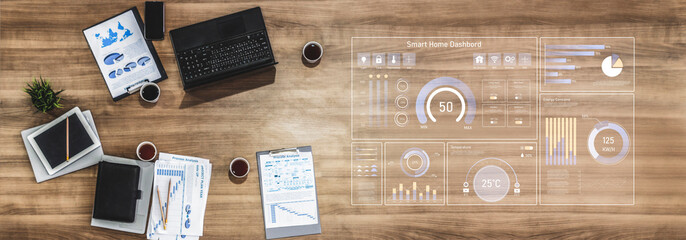 Poster - smart home dashboard manages iot system. smart home dashboard controls temperature, dashboard tracks