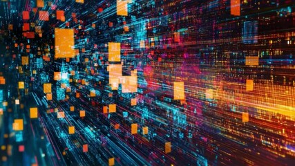 Aufkleber - Digital Universe: An abstract representation of the digital universe, with streams of vibrant light particles weaving through interconnected data pathways.