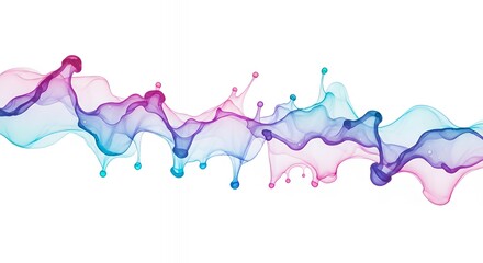 Leinwandbilder - Abstract Watercolors Splashes with Fluid Motion in Blue, Purple and Pink