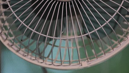 Poster - Close -up fan against the background of the window