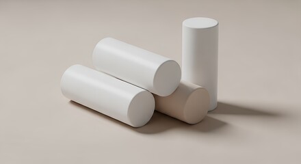 Leinwandbilder - Cylinders Arranged on Surface in Studio Light
