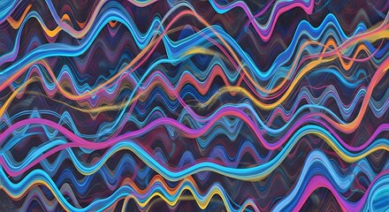 Leinwandbilder - Abstract Wavy Lines with Colorful Flowing Pattern
