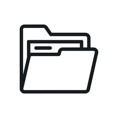 Fototapete - Simple Black Outline Folder Icon Representing a File Directory simple black outline folder icon folder file directory icon outline black document files data