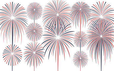 Poster - Vibrant Fireworks Display Pattern in Shades of Red and Gray Abstract firework design with radiating lines shades red gray against white background fireworks