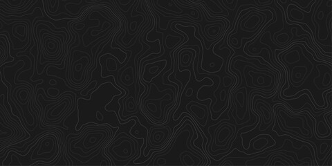 Aufkleber - Dark topographic map with contour lines showing elevation on a textured surface pattern design graphic  for geological or cartographic backgrounds.