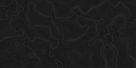 Aufkleber -  topographic map with contour lines on a dark black background design element contour lines to represent elevation changes terrain details in a minimalist and modern style.
