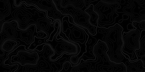 Aufkleber -  topographic map with contour lines on a dark black background design element contour lines to represent elevation changes terrain details in a minimalist and modern style.