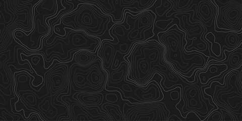 Aufkleber - Dark topographic map with contour lines showing elevation on a textured surface pattern design graphic  for geological or cartographic backgrounds.