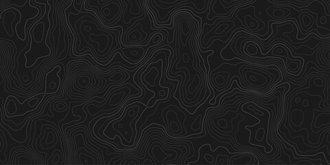 Aufkleber - Dark topographic map with contour lines showing elevation on a textured surface pattern design graphic  for geological or cartographic backgrounds.