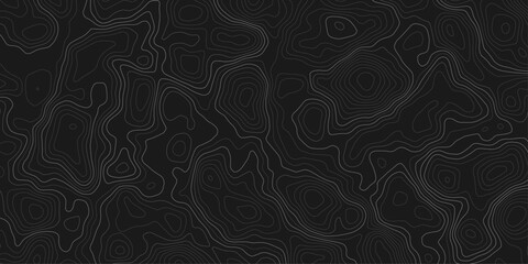 Aufkleber - Dark topographic map with contour lines showing elevation on a textured surface pattern design graphic  for geological or cartographic backgrounds.