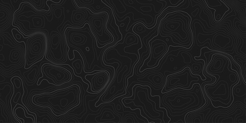 Aufkleber -  topographic map with contour lines on a dark black background design element contour lines to represent elevation changes terrain details in a minimalist and modern style.