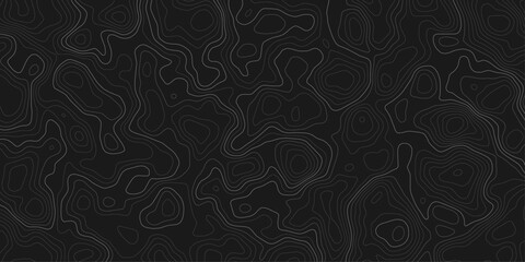 Aufkleber - Dark topographic map with contour lines showing elevation on a textured surface pattern design graphic  for geological or cartographic backgrounds.