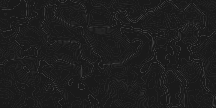  topographic map with contour lines on a dark black background design element contour lines to represent elevation changes terrain details in a minimalist and modern style.
