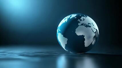 Poster - Global Sphere: A luminous depiction of Earth in a sleek, modern design, perfectly poised against a captivating backdrop that suggests a world of innovation and connectedness.