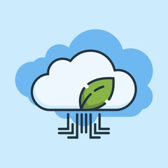 Poster - Cloud computing icon vector illustration, Technology and AI concept