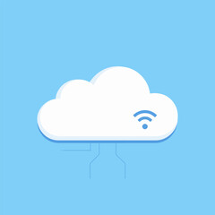 Poster - Cloud computing icon vector illustration, Technology and AI concept