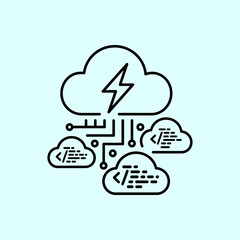 Poster - Cloud computing icon vector illustration, Technology and AI concept