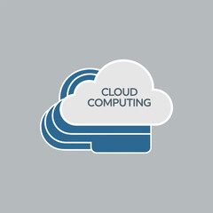 Poster - Cloud computing icon vector illustration, Technology and AI concept