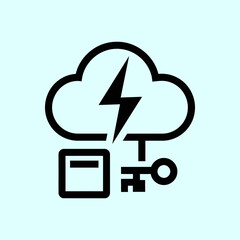 Poster - Cloud computing icon vector illustration, Technology and AI concept
