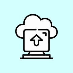 Poster - Cloud storage icon vector illustration, Digital space. Data storage, Technology and AI concept