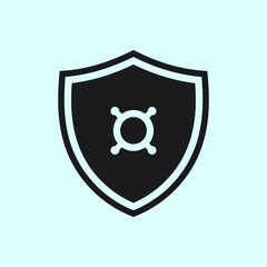  - Cybersecurity shield icon vector illustration, Digital security shield sign, Online data protection, Technology and AI concept