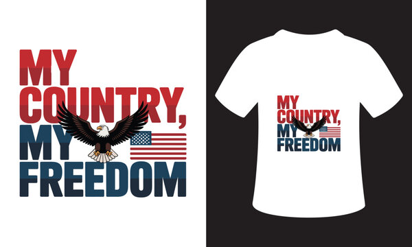 T-Shirt Design Motivational Writing For Patriotism