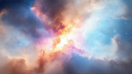 Aufkleber - Celestial Canvas: An otherworldly spectacle of swirling cosmic gases and celestial phenomena, painted across the expanse of the cosmos, with vibrant colors.