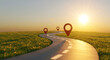 © OfficeFocus - Journey roadmap future goal strategy success vision milestone progress path way road direction business career adventure landscape sun light nature