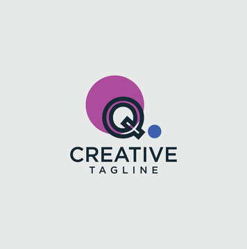 HURUF INISI Q. TEMPLATE VEKTOR DESAIN. LOGO AGEN PEMASARAN DIGITAL