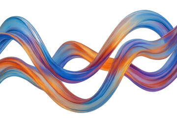 Poster - Two vibrant, swirling brushstrokes intertwine, creating a dynamic abstract composition against a transparent background