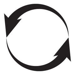 Fototapete - Refresh recycle icon, symbol. Reload, refuse, rotate black logo design. Vector