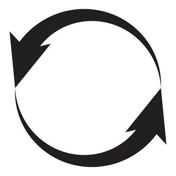 Refresh recycle icon, symbol. Reload, refuse, rotate black logo design. Vector