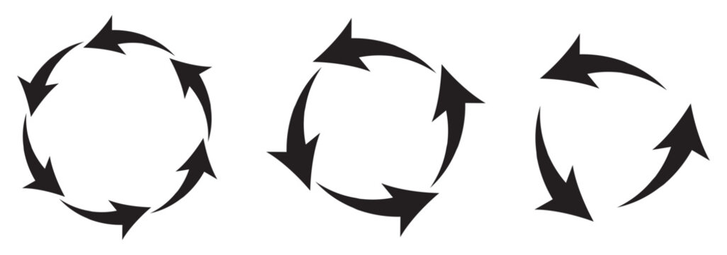 Refresh recycle icon, symbol. Reload, refuse, rotate black logo design. Vector