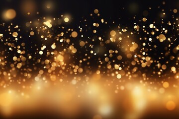 Poster - Golden bokeh lights shining brightly, creating a festive and elegant background, perfect for christmas, new year's eve, or any party celebration
