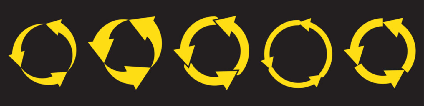 circle arrow icon set. circular arrow icon, refresh, reload, rotation arrow icon symbol sign, vector illustration