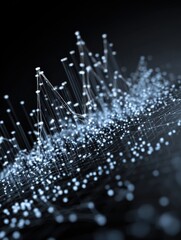 Poster - holographic of business chart in digital lines and dots concept