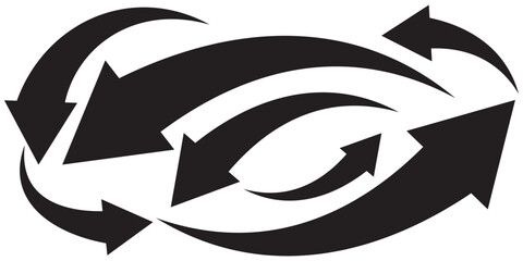 Fototapete - Long arrows icon. Long curved hand drawn arrow isolated.