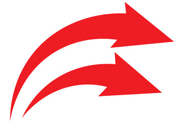 Fototapete - Long Arrow Vector. Flat Style Arrow Symbol. Vector Illustration. Long curve arrow icon.